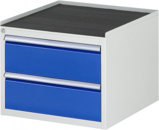 Schubladenschrank L2.0 | B580xT650xH465mm | MT-Top-25mm | 2xSchublade-VA