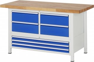 Werkbank höhenverstellbar 8934A2 | B1500xT700xH840-1040mm | 7xSchublade-TA