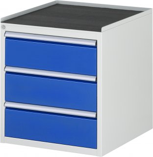 Schubladenschrank L3.0 | B580xT650xH645mm | MT-Top-25mm | 3xSchublade-VA