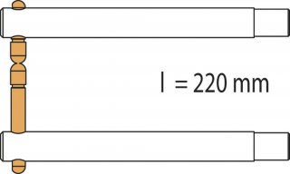 Elektrodenarm PX2 x 2 - LG 220 mm - asymetrisch Elektrodenarm PX2 x 2 - LG 220 mm - asymetrisch