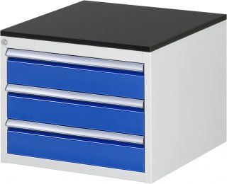 Schubladenschrank L2.3 | B580xT650xH460mm | M-Top-22mm | 3xSchublade-VA