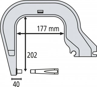Elektrodenbügel C8 - 8 bar/550 daN - LG 177 mm - nicht isoliert