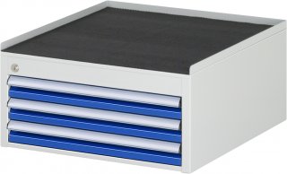 Schubladenschrank L1.2 | B580xT650xH285mm | MT-Top-25mm | 3xSchublade-VA