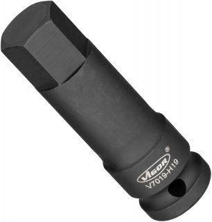 VIGOR Innensechskant Schlagschrauber Schraubendreher-Einsatz ∙ V7019-H19 ∙ 1/2 Zoll (12,5 mm) Vierkant hohl ∙ Innen Sechskant Pr