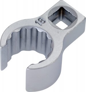 HAZET Ringschlüssel ∙ offen 848Z-18 ∙ 3/8 Zoll (10 mm) Vierkant hohl ∙ Außen Doppelsechskant Profil ∙ SW 18 mm ∙ Innenvierkant 1