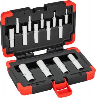 VIGOR Steckschlüsseleinsatz Satz ∙ V7014 ∙ 1/4 Zoll (6,3 mm) Vierkant hohl | 3/8 Zoll (10 mm) Vierkant hohl | 1/2 Zoll (12,5 mm) V