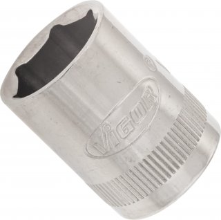 VIGOR Sechskant Steckschlüsseleinsatz ∙ V2270N ∙ 3/8 Zoll (10 mm) Vierkant hohl ∙ Außen Sechskant Profil ∙ SW 14 mm