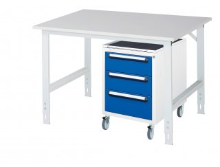 Arbeitstisch Tom höhenverstellbar - KM09 | B1250xT1000xH760-1080mm | M-Platte-22mm