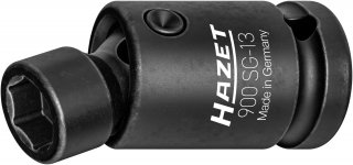 HAZET Schlag- | Maschinenschrauber Gelenk-Steckschlüsseleinsatz 900SG-13 ∙ 1/2 Zoll (12,5 mm) Vierkant hohl ∙ Außen Sechskant-Tra