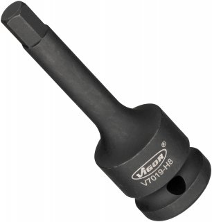 VIGOR Innensechskant Schlagschrauber Schraubendreher-Einsatz ∙ V7019-H8 ∙ 1/2 Zoll (12,5 mm) Vierkant hohl ∙ Innen Sechskant Pro