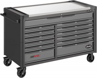 VIGOR Werkstattwagen Series XXL ∙ Edelstahl-Arbeitsplatte ∙ leer ∙ V4481-XXL ∙ L x B x H: 1625 mm x 695 mm x 1017 mm