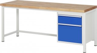 Werkbank höhenverstellbar 8156A1 | B2000xT700xH840-1040mm | 2xSchublade-TA