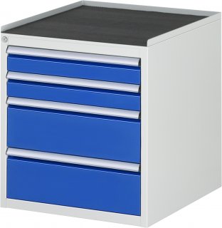 Schubladenschrank L3.1 | B580xT650xH645mm | MT-Top-25mm | 4xSchublade-VA