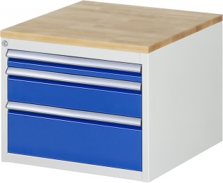 Schubladenschrank L2.1 | B580xT650xH465mm | B-Top-25mm | 3xSchublade-VA