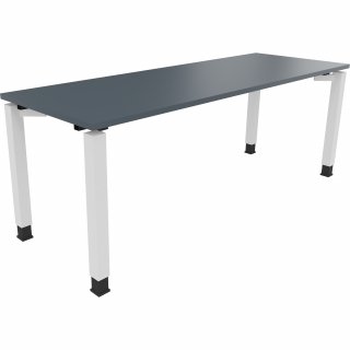 Schreibtisch Vierfuß Quadratrohr B2000xT700xH680-820 ws/Lavagrau