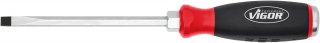 VIGOR Schlitz Schraubendreher mit Schlagkappe ∙ mit Antriebsvierkant ∙ V5010-SL8 ∙ Schlitz Profil ∙ SW  x 8 mm