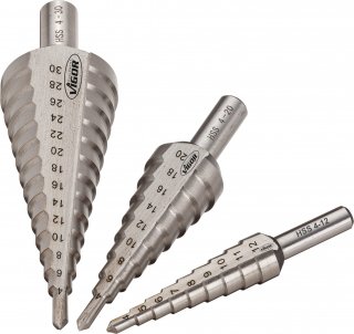 VIGOR HSS-Stufenbohrer Satz ∙ V1707 ∙ 3-teilig ∙ Anzahl Werkzeuge: 3