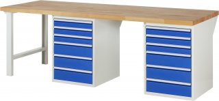 Werkbank 7515A8 | B2500xT900xH890mm | 12xSchublade-VA