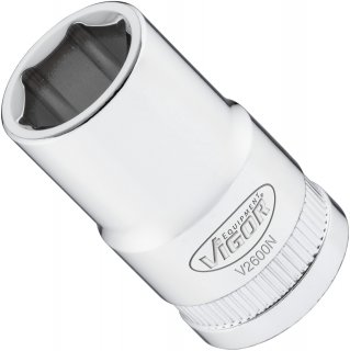 VIGOR Steckschlüsseleinsatz ∙ V2600N ∙ 1/2 Zoll (12,5 mm) Vierkant hohl ∙ Außen Sechskant Profil ∙ SW 14 mm