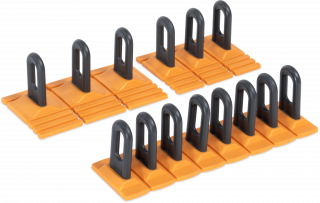 SET 3 LASCHEN MIT 14 KUNSTSTOFFRINGEN