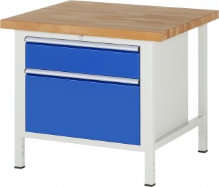 Werkbank höhenverstellbar 8256A2 | B1000xT900xH840-1040mm | 2xSchublade-VA