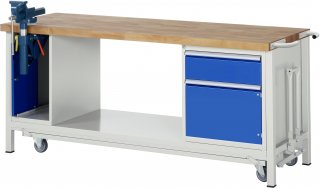 Werkbank mit Fahrgestell 8181 | B2000xT700xH880mm | 1xSchublade-VA | 1xSSK