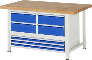 Werkbank höhenverstellbar 8934A2 | B1500xT900xH840-1040mm | 7xSchublade-TA