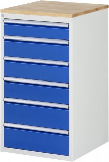 Schubladenschrank L7.6 | B580xT650xH1035mm | B-Top-25mm | 6xSchublade-TA