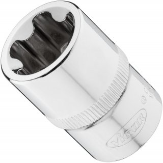 VIGOR Steckschlüsseleinsatz ∙ V7920-EPR22 ∙ 1/2 Zoll (12,5 mm) Vierkant hohl ∙ Außenprofil mit 5 abgerundeten Flanken (TORX®-ähn