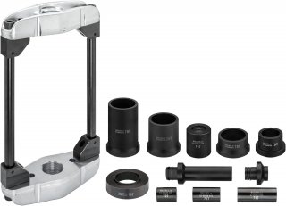 VIGOR Universal-Pressrahmen Nkw 70 Tonnen für Achsschenkel- und Fixierbolzen ∙ V8667 ∙ 23-teilig ∙ Anzahl Werkzeuge: 23