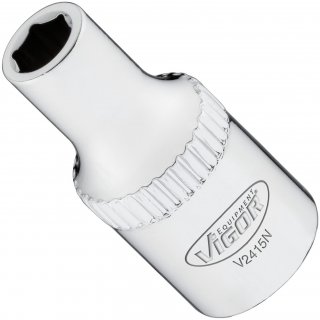 VIGOR Steckschlüsseleinsatz ∙ V2415N ∙ 1/4 Zoll (6,3 mm) Vierkant hohl ∙ Außen Sechskant Profil ∙ SW 4,5 mm