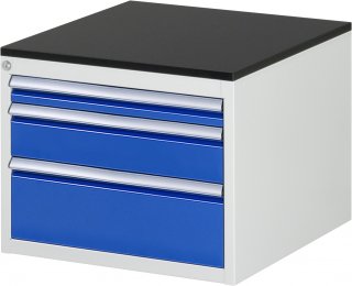 Schubladenschrank L2.1 | B580xT650xH460mm | M-Top-22mm | 3xSchublade-VA