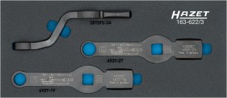 HAZET Schlag-Ringschlüssel Satz 163-622/3 ∙ 1/2 Zoll (12,5 mm) Vierkant hohl | 3/4 Zoll (20 mm) Vierkant hohl ∙ Außen Doppelsechs