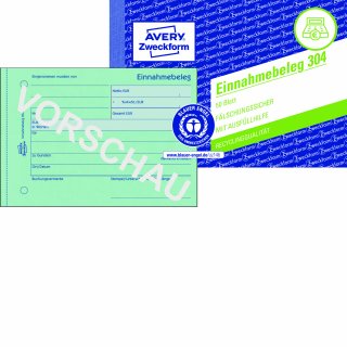 Avery Zweckform Einnahmebeleg 304 DIN A6 quer 50Blatt