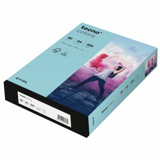 inapa tecno Kopierpapier Colors 2100011408 A4 80g mi.blau 500Bl.