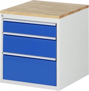 Schubladenschrank L3.16 | B580xT650xH645mm | B-Top-25mm | 3xSchublade-VA