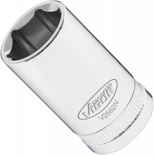 VIGOR Steckschlüsseleinsatz ∙ V2562N ∙ 1/2 Zoll (12,5 mm) Vierkant hohl ∙ Außen Sechskant Profil ∙ SW 16 mm