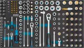HAZET Steckschlüssel Satz 163-549/160N ∙ 1/4 Zoll (6,3 mm) Vierkant hohl | 3/8 Zoll (10 mm) Vierkant hohl | 1/2 Zoll (12,5 mm) Vie