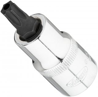 VIGOR Schraubendrehereinsatz ∙ V7055-T45H ∙ 1/2 Zoll (12,5 mm) Vierkant hohl ∙ Tamper Resistant TORX® Profil ∙ SW T45H