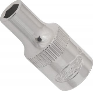 VIGOR Sechskant Steckschlüsseleinsatz ∙ V2415N ∙ 1/4 Zoll (6,3 mm) Vierkant hohl ∙ Außen Sechskant Profil ∙ SW 4,5 mm