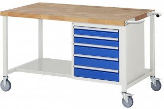 Fahrbare Werkbank 8171 | B1500xT900xH880mm | 5xSchublade-VA
