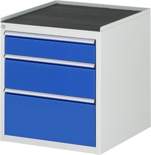 Schubladenschrank L3.16 | B580xT650xH645mm | MT-Top-25mm | 3xSchublade-VA