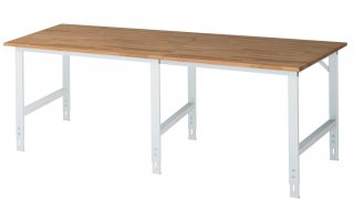 Arbeitstisch Tom höhenverstellbar | B2500xT1000xH760-1080mm | B-Platte-25mm