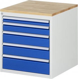 Schubladenschrank L3.11 | B580xT650xH645mm | B-Top-25mm | 5xSchublade-VA