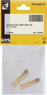 2 Gas-Steckkupplungen - Ø 5 mm - einrastbar - für WIG-Brenner