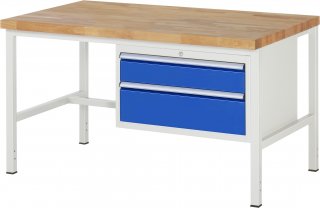 Werkbank höhenverstellbar 8223A1 | B1500xT900xH840-1040mm | 2xSchublade-VA