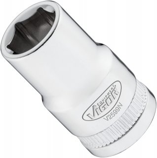 VIGOR Steckschlüsseleinsatz ∙ V2599N ∙ 1/2 Zoll (12,5 mm) Vierkant hohl ∙ Außen Sechskant Profil ∙ SW 13 mm