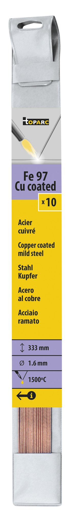 10 Stahl-Kupfer-Lötstäbe - Ø 1,6 mm - L. 333 mm