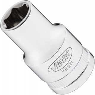 VIGOR Steckschlüsseleinsatz ∙ V2598N ∙ 1/2 Zoll (12,5 mm) Vierkant hohl ∙ Außen Sechskant Profil ∙ SW 11 mm