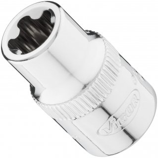 VIGOR Steckschlüsseleinsatz ∙ V7920-EPR11 ∙ 3/8 Zoll (10 mm) Vierkant hohl ∙ Außenprofil mit 5 abgerundeten Flanken (TORX®-ähnli